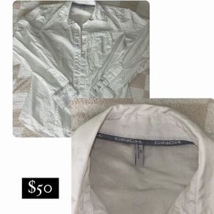 Cinch women’s white button up size M. 2 shirts available.